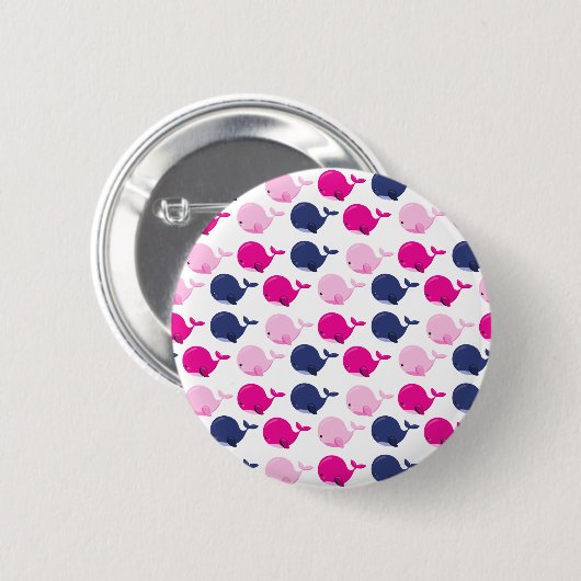 Walvissen, walvispatronen, Zeeen Ronde Button 5,7 Cm (Voorkant /achterkant)