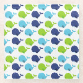 Walvissen, walvissen, Zeeen Glazen Onderzetter (Voorkant)