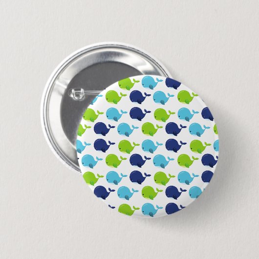 Walvissen, walvissen, Zeeen Ronde Button 5,7 Cm (Voorkant /achterkant)