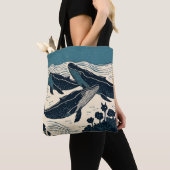 walvissen Zee Oceaan Kustgebied Surf Nova Scotia V Tote Bag (Dichtbij)