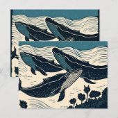 Walvissen Zee Oceaan Nova Scotia Reizen Kamperen Briefkaart (Voorkant / Achterkant)