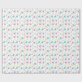 walvissen Zee Paarse roze turquoise Cadeaupapier (Vlak)