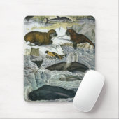 walvissen, zeehonden en walrussen, zeedieren muismat (Met muis)