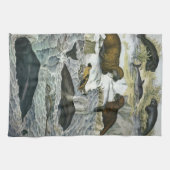  walvissen, zeehonden en walrussen, zeedieren theedoek (Horizontaal)