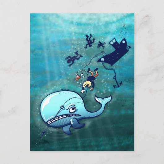 Walvissen zijn furieus. briefkaart (Voorkant)