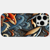 Walvissen zwemmen door levendige oceaangolven Case-Mate iPhone case (Achterkant (horizontaal))