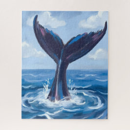 Walvisspotten | Waterverf Blauw Oceaan Legpuzzel