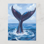 walvisspotten | Waterverf van de blauwe oceaan Briefkaart (Voorkant)