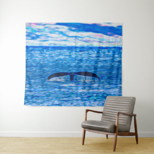 Walvisstaart Deep Blue Ocean Coastal Wandkleed