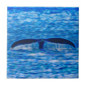 Walvisstaart Deep Blue Ocean Life Tegeltje (Voorkant)