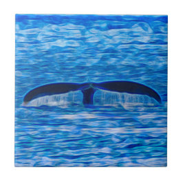 Walvisstaart Deep Blue Ocean Life Tegeltje