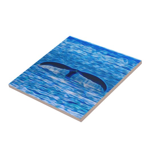 Walvisstaart Deep Blue Ocean Life Tegeltje (Zijkant)