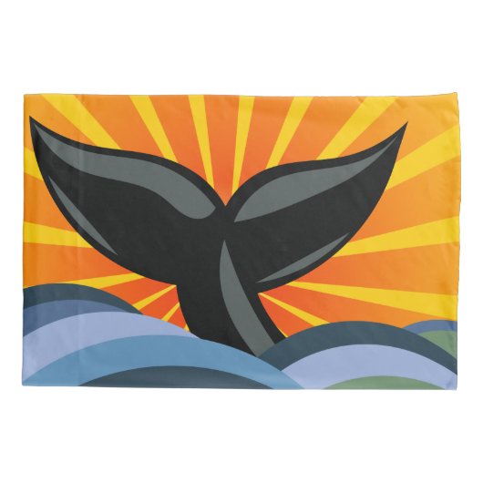 Walvisstaart en oceaangolven kussensloop (Achterkant-Links)