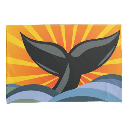 Walvisstaart en oceaangolven kussensloop (Voorkant-Rechts)