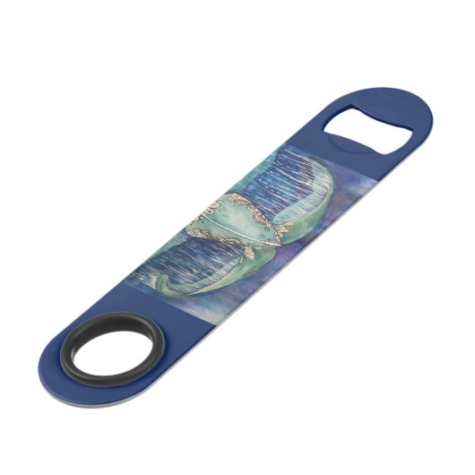 walvisstaart met schilderwerk van tattoo speed flessenopener (Achterkant Gekanteld)
