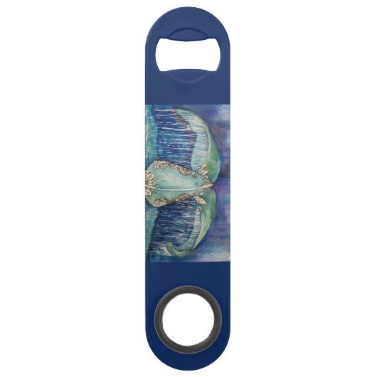 walvisstaart met schilderwerk van tattoo speed flessenopener (Voorkant)