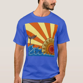 Walvisstaart op zonsondergang t-shirt