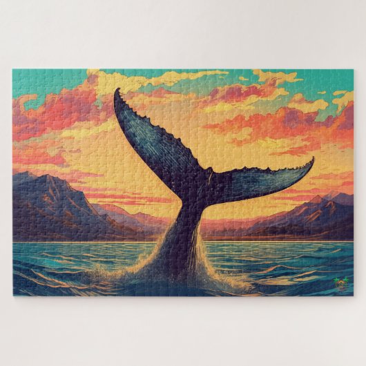 Walvisstaart: Sunset Dive Legpuzzel (Horizontaal)