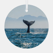 Walvisstaart Zeegezicht: dramatisch water. Glas Ornament (Achterkant)