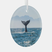 Walvisstaart Zeegezicht: dramatisch water. Glas Ornament (Voorkant Rechts)