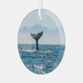 Walvisstaart Zeegezicht: dramatisch water. Glas Ornament (Voorkant links)