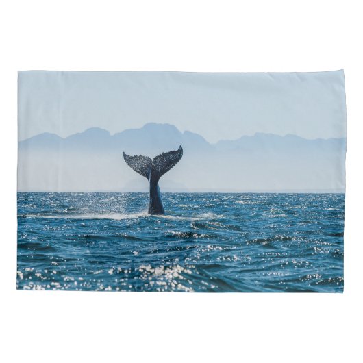 Walvisstaart Zeegezicht: dramatisch water. Kussensloop (Achterkant)