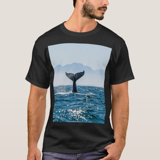 Walvisstaart Zeegezicht: dramatisch water. T-shirt (Voorkant)