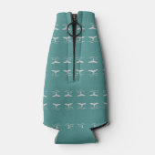 Walvisstaarten Blauwgroen en grijs Flesjeskoeler (Achterkant)