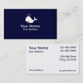 Walvissymbool navy blue visitekaartjes (Voorkant / Achterkant)