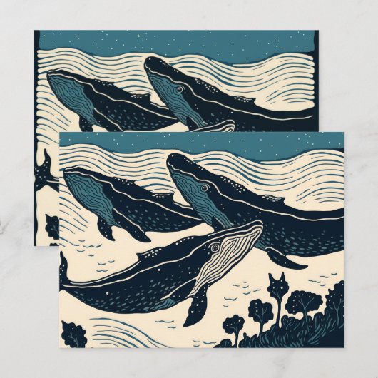 Walvisvaart Zee Ocean Nova Scotia Travel Camping Briefkaart (Voorkant / Achterkant)