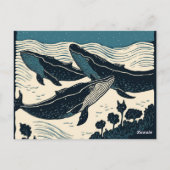 Walvisvaart Zee Ocean Nova Scotia Travel Camping Briefkaart (Achterkant)