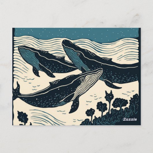 Walvisvaart Zee Ocean Nova Scotia Travel Camping Briefkaart (Achterkant)