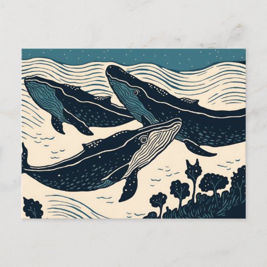 Walvisvaart Zee Ocean Nova Scotia Travel Camping Briefkaart (Voorkant)