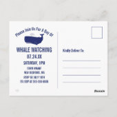Walvisvangst die kustwateren volgt sparen de datum briefkaart (Achterkant)