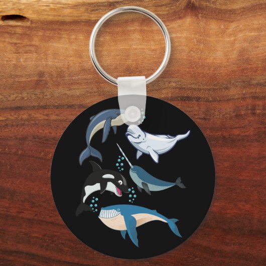 Walvisvis Blue Beluga Orca Sleutelhanger (Voorkant)