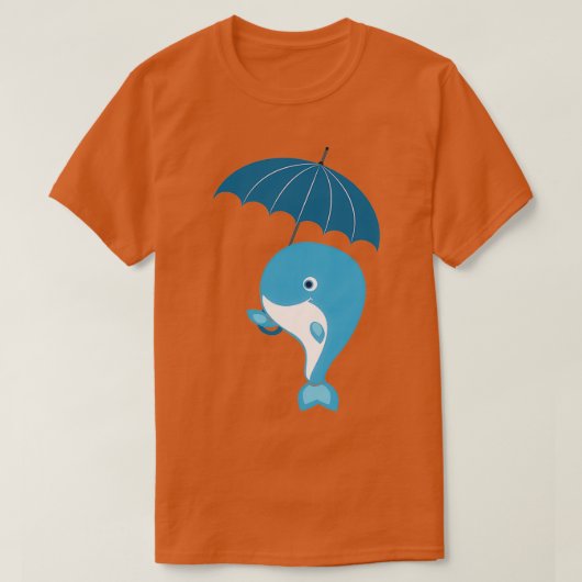 Walvisvis die een paraplu bezit t-shirt (Design voorkant)