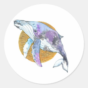 walvisvis ronde sticker