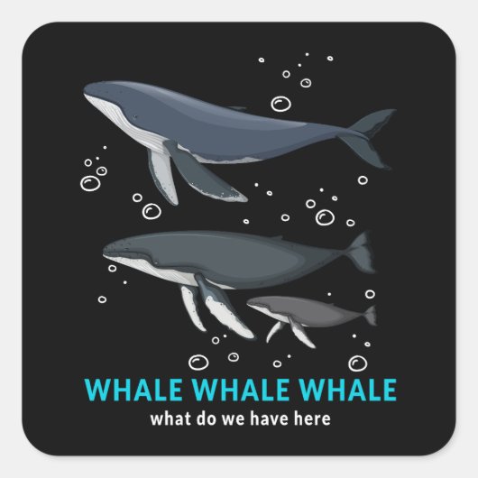 walviswalvis wat hebben we hier? vierkante sticker (Voorkant)