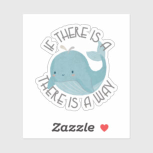Walviswoordspeling: Als er een walvis is, is er ee Sticker