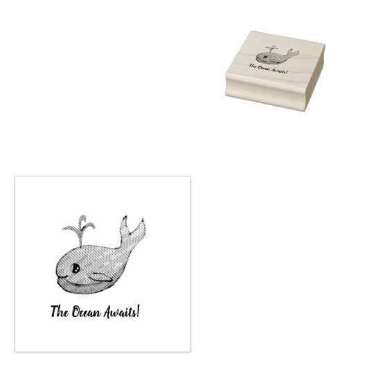 walviszegel rubberstempel (Gestempeld)