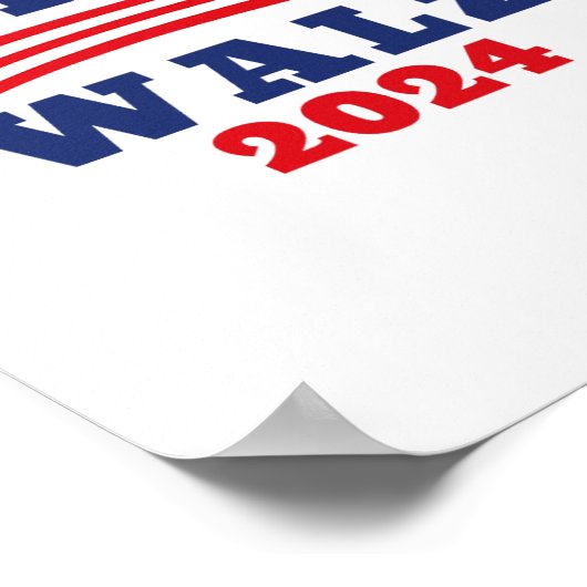 Walz 2024 Amerikaanse vlag Kamala Harris Tim Waltz Poster (Hoek)