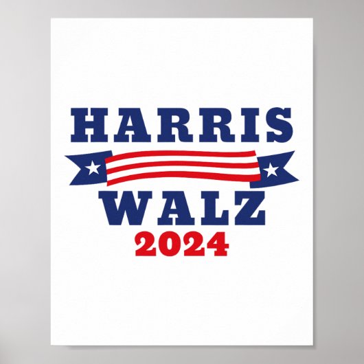 Walz 2024 Amerikaanse vlag Kamala Harris Tim Waltz Poster (Voorkant)