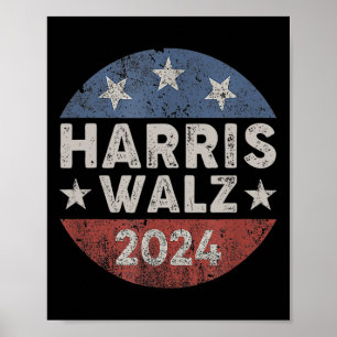 Walz 2024 Antieke Knop Kamala Harris Tim Walz  Poster