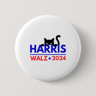 Walz 2024 Grappige Kat Verkiezing Kamala Harris Ti Ronde Button 5,7 Cm
