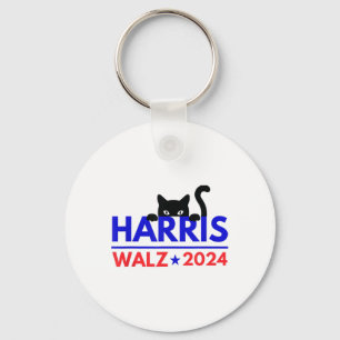 Walz 2024 Grappige Kat Verkiezing Kamala Harris Ti Sleutelhanger