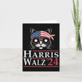 Walz 2024 Grappige Kattenverkiezing Kamala Harris  Kaart (Voorkant)