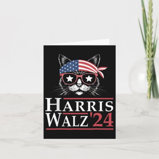 Walz 2024 Grappige Kattenverkiezing Kamala Harris  Kaart (Voorkant)