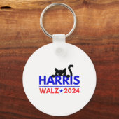 Walz 2024 Grappige Kattenverkiezing Kamala Harris  Sleutelhanger (Voorkant)