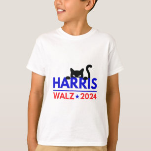 Walz 2024 Grappige Kattenverkiezing Kamala Harris T-shirt