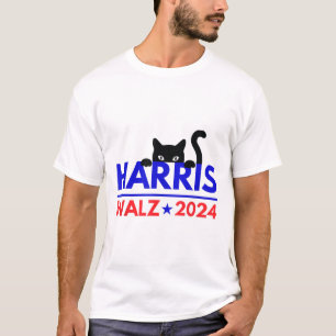 Walz 2024 Grappige Kattenverkiezing Kamala Harris  T-shirt